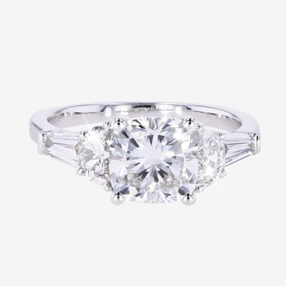 18ct White Gold 3.00ct Real Diamond Lab-Grown Ring 