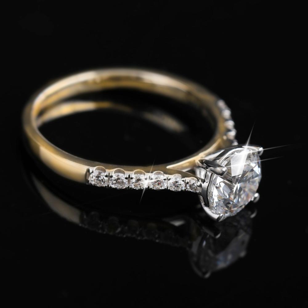 9ct Gold Real Diamond Lab-Grown Ring, Diamond Set Shoulders 1.50ct
