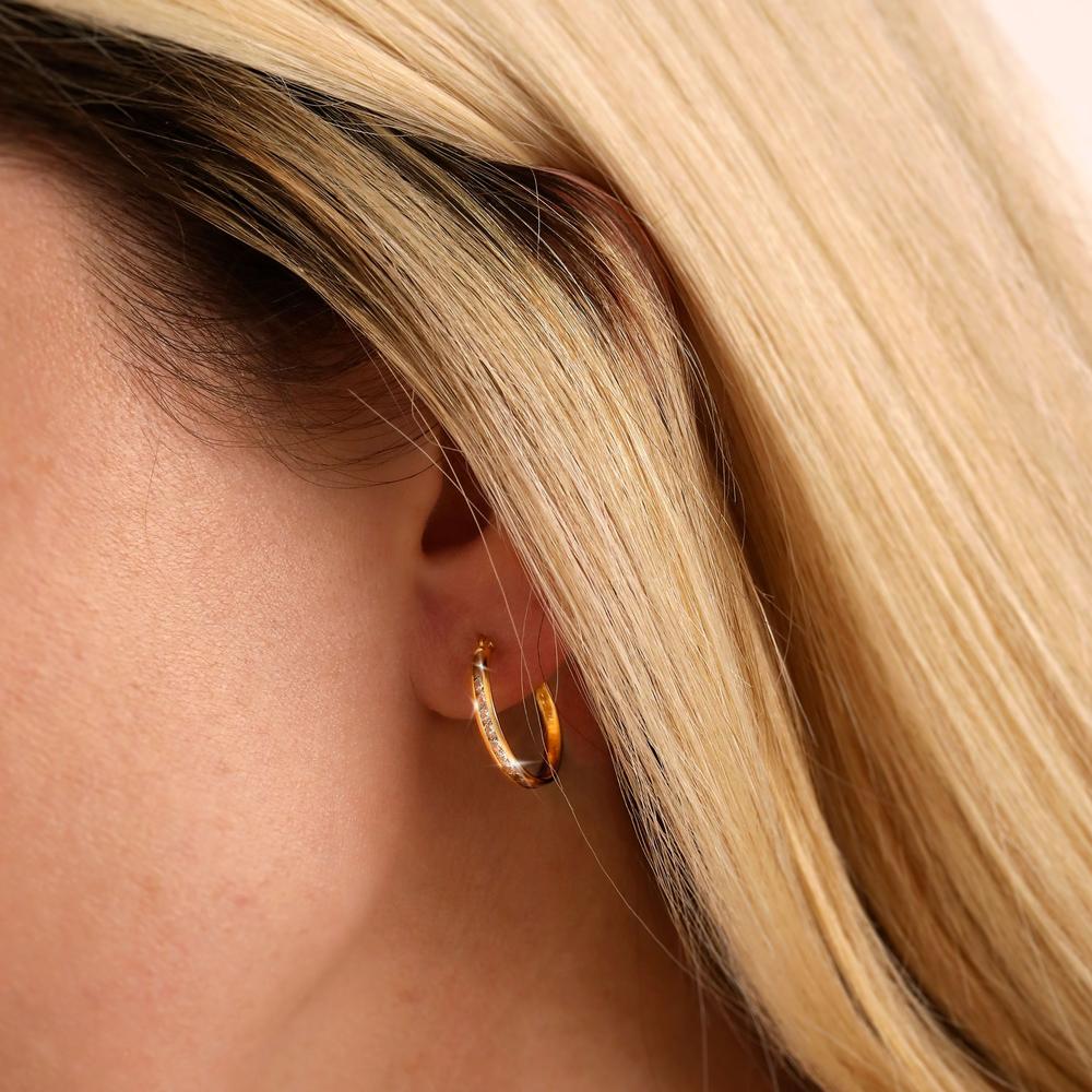 18ct Gold Vermeil On Silver 18mm Hoop Earrings