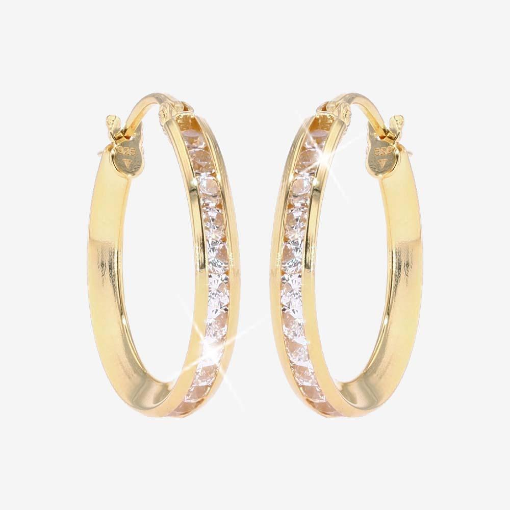 18ct Gold Vermeil On Silver 18mm Hoop Earrings