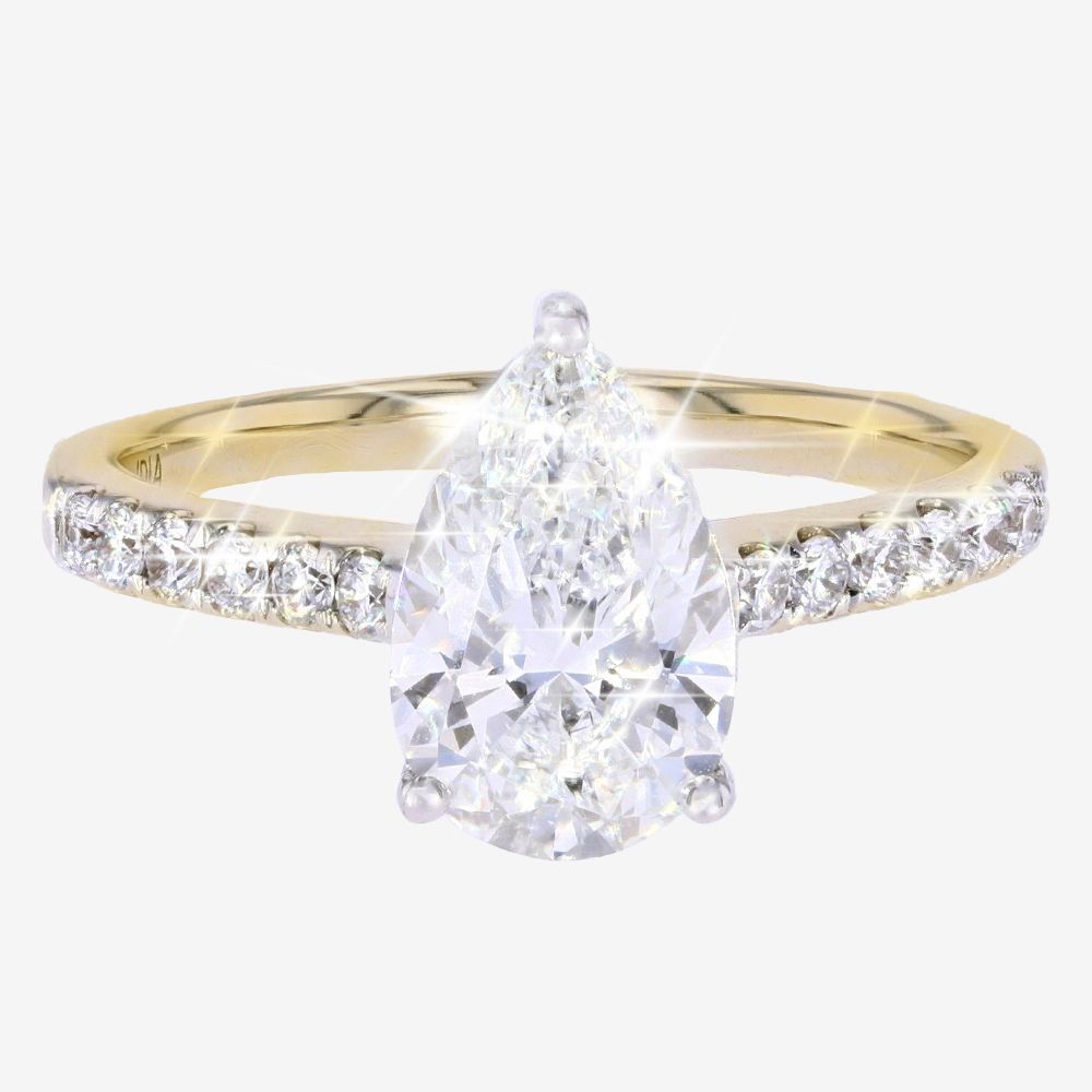 18ct Yellow Gold Lab-Grown Diamond Pear Solitaire 2.00ct