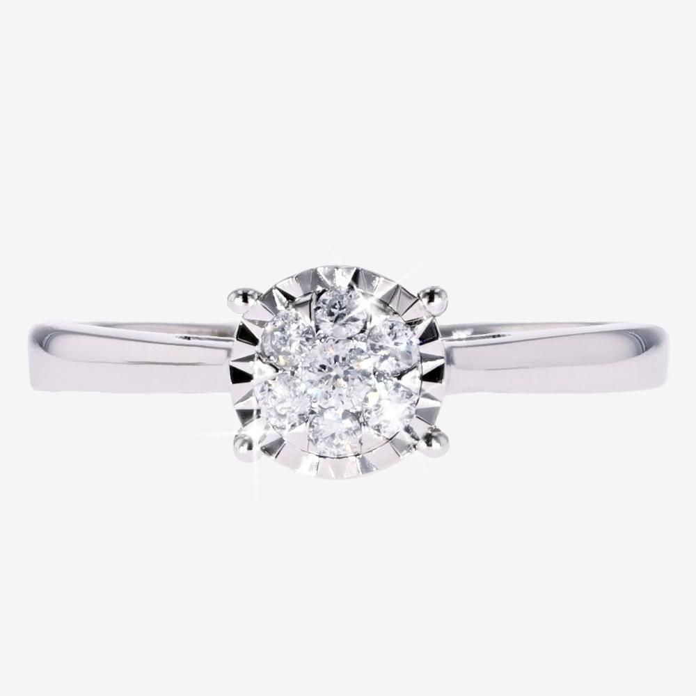 9ct White Gold Diamond Ring
