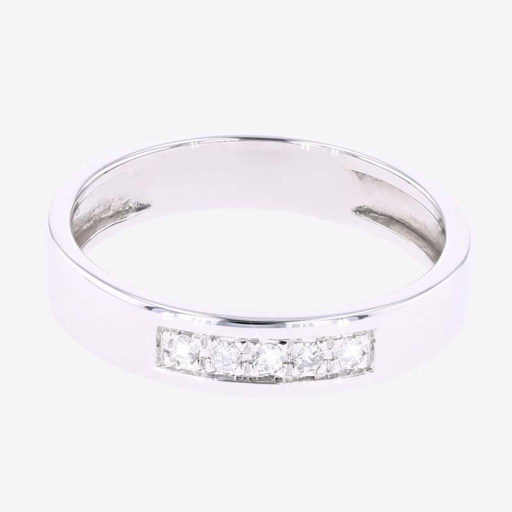 9ct White Gold Mens Diamond Band 5mm