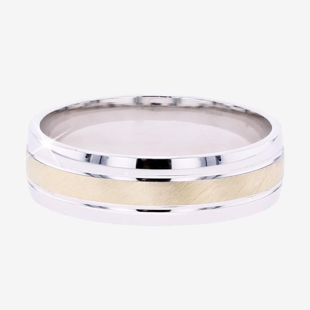 9ct Gold And Silver Mens Band Ring - Heavyweight