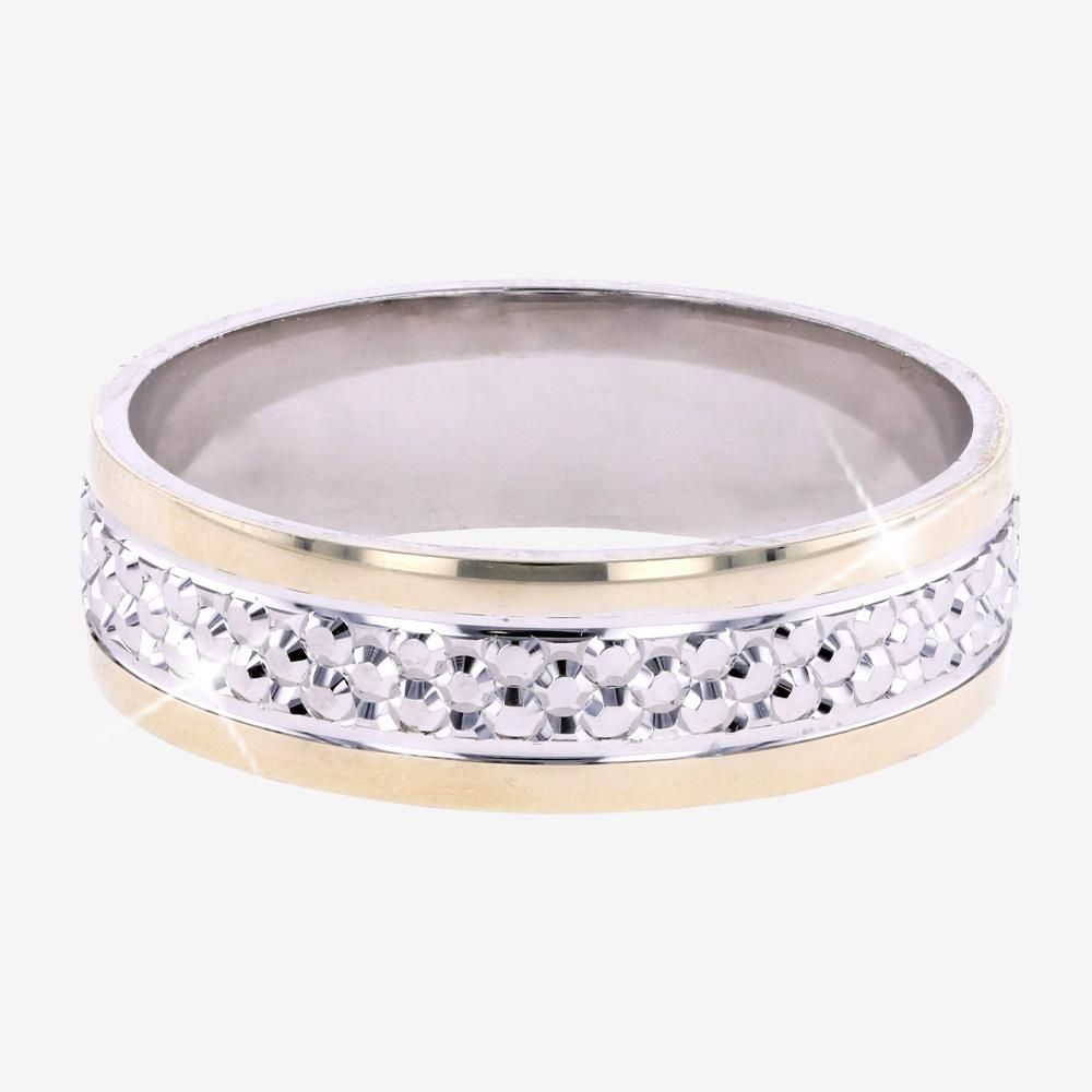 9ct Gold And Silver Mens Band, Extra Heavyweight