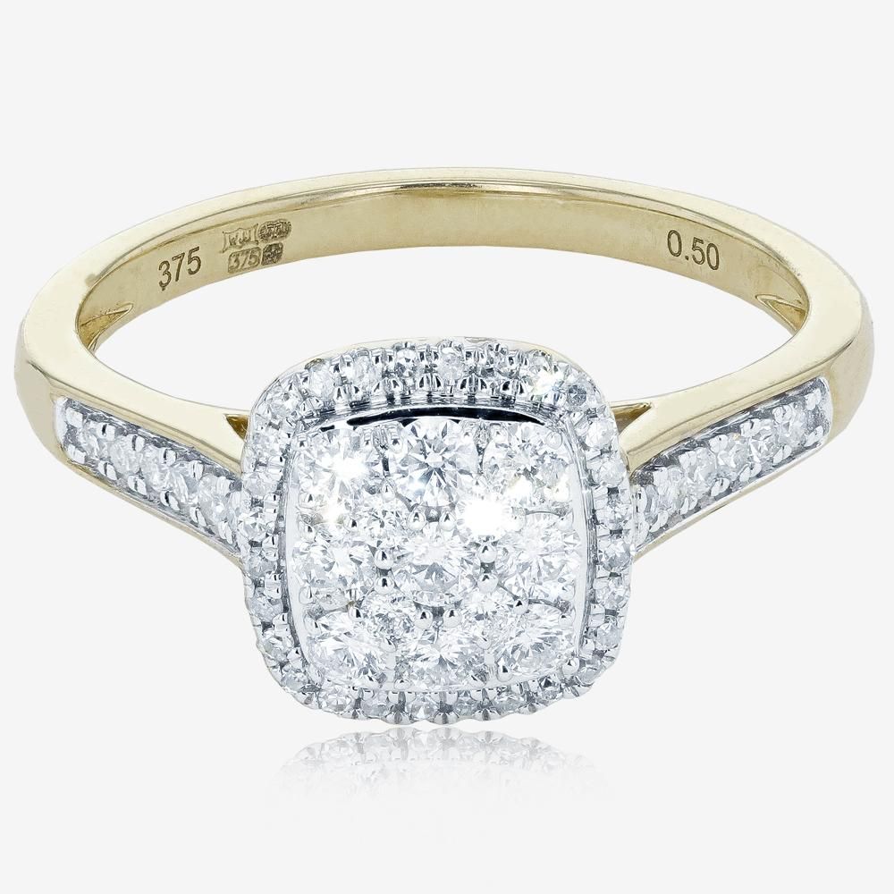 9ct Gold .50ct Certificated Diamond Ring