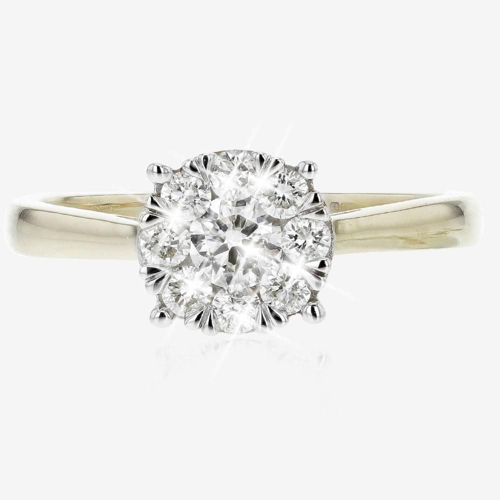 9ct Gold Certificated Diamond Ring .50ct
