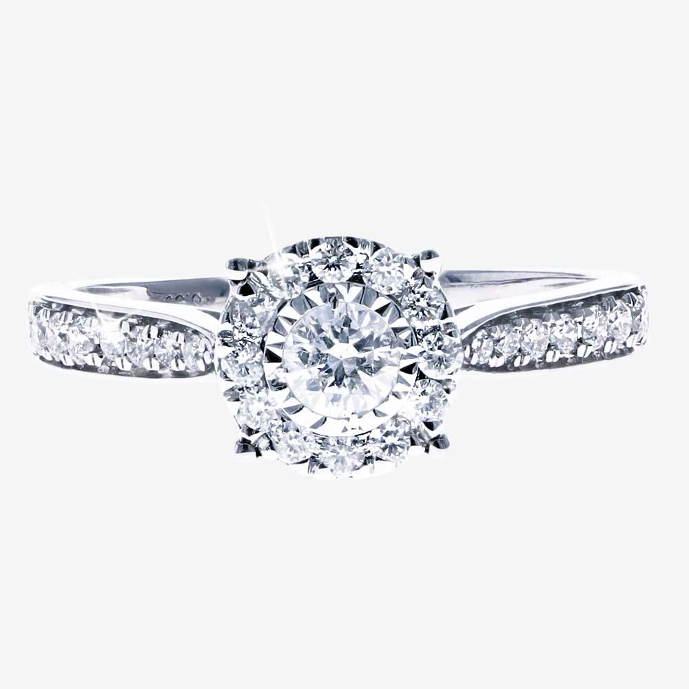 9ct White Gold .50ct Certificated Diamond Ring