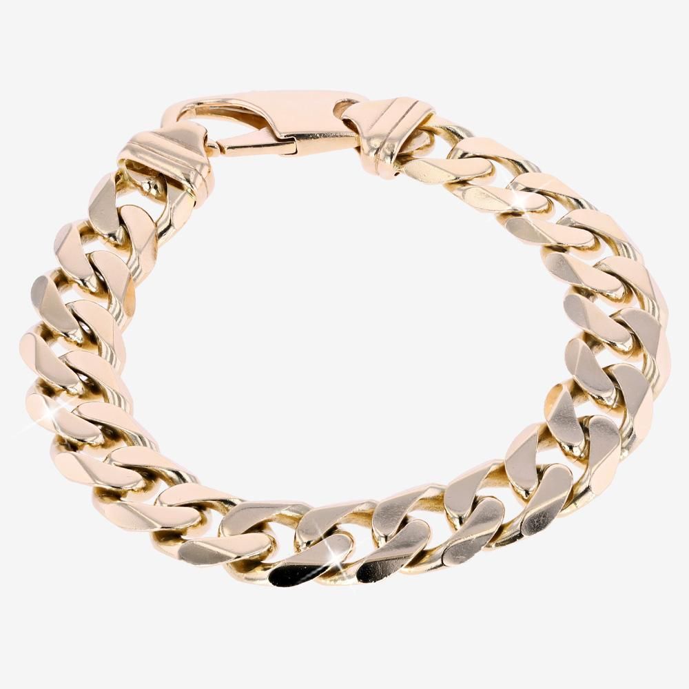 9ct Yellow Gold Mens Solid Bracelet 2oz Approx