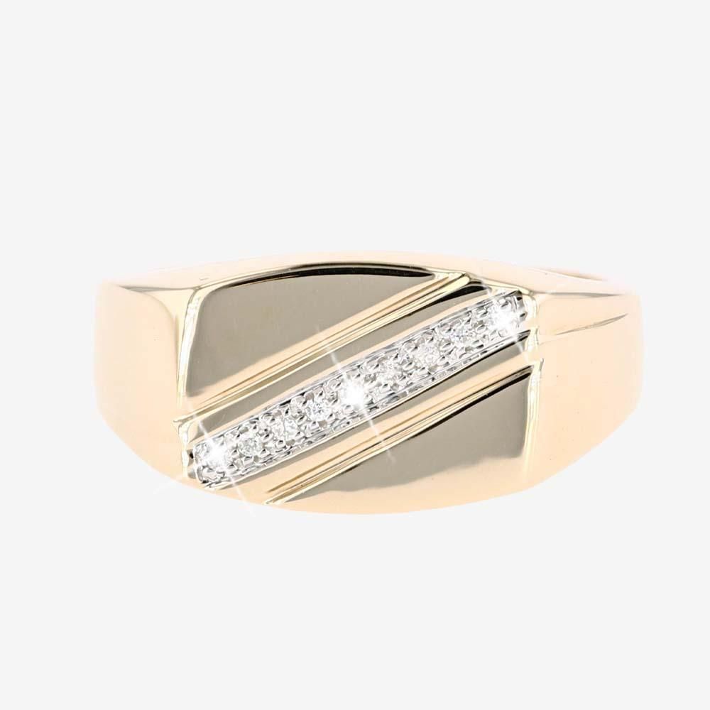 9ct Gold Mens Diamond Ring