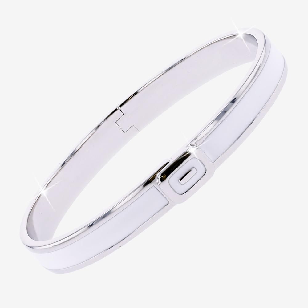 Designer Enamel Bangle, White