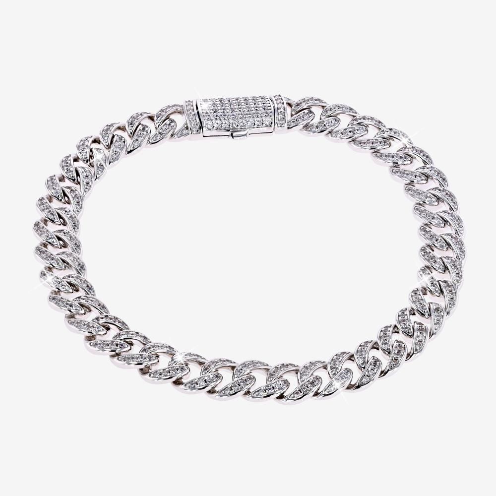 Mens Solid Monaco Curb Ice Bracelet