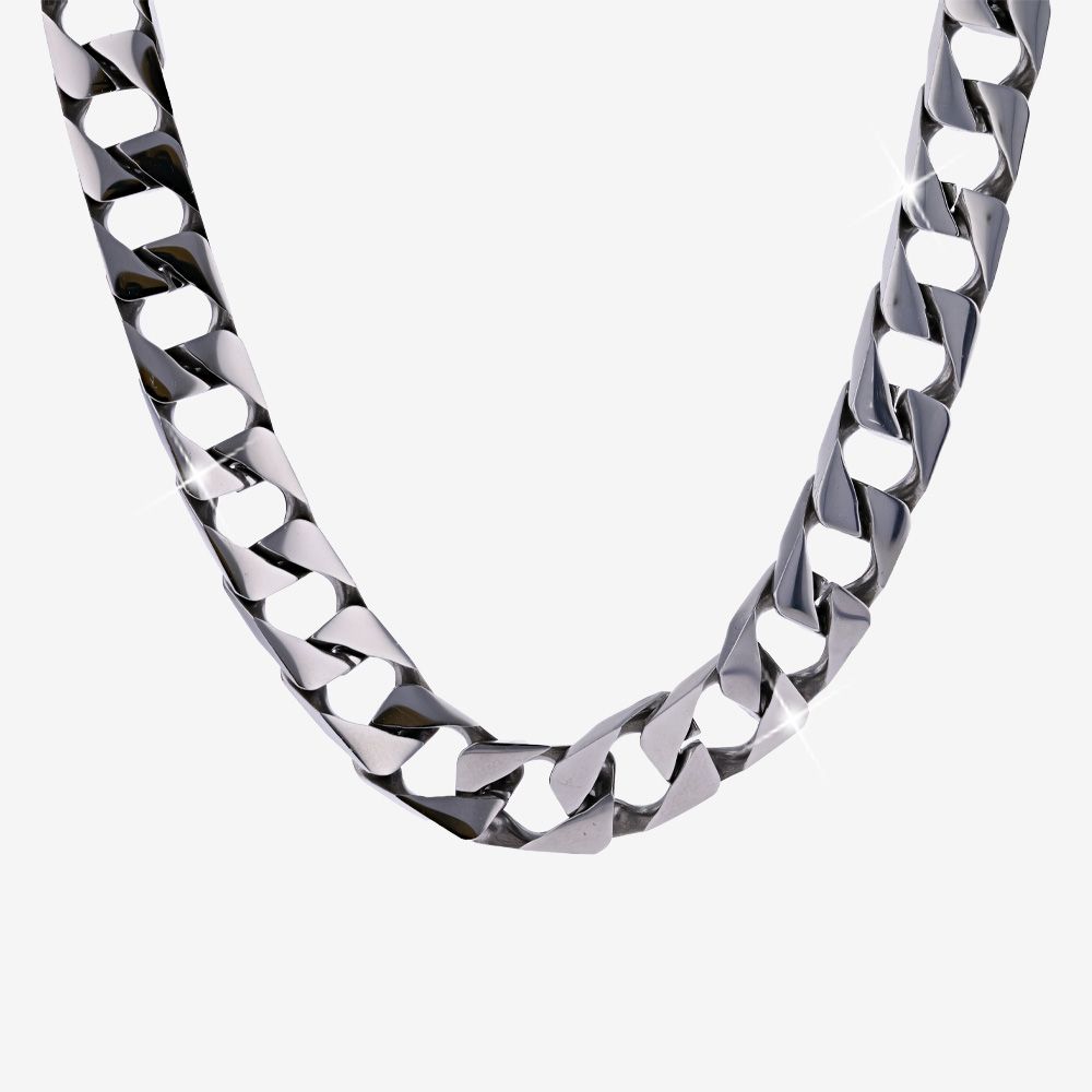 22" Solid Curb Link, Square Chain