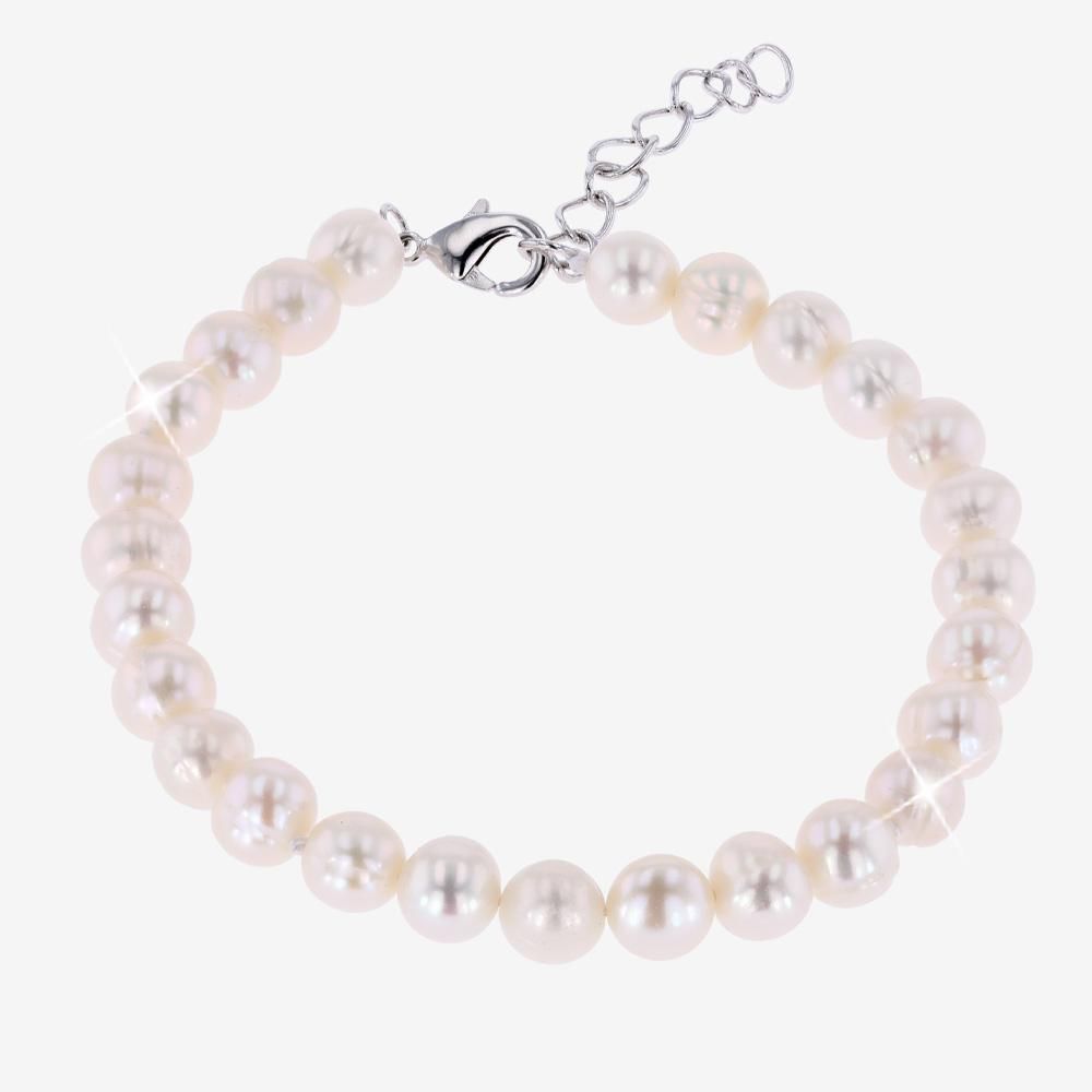 Mens Real Cultured Freshwater Pearl Bracelet 7-8mm