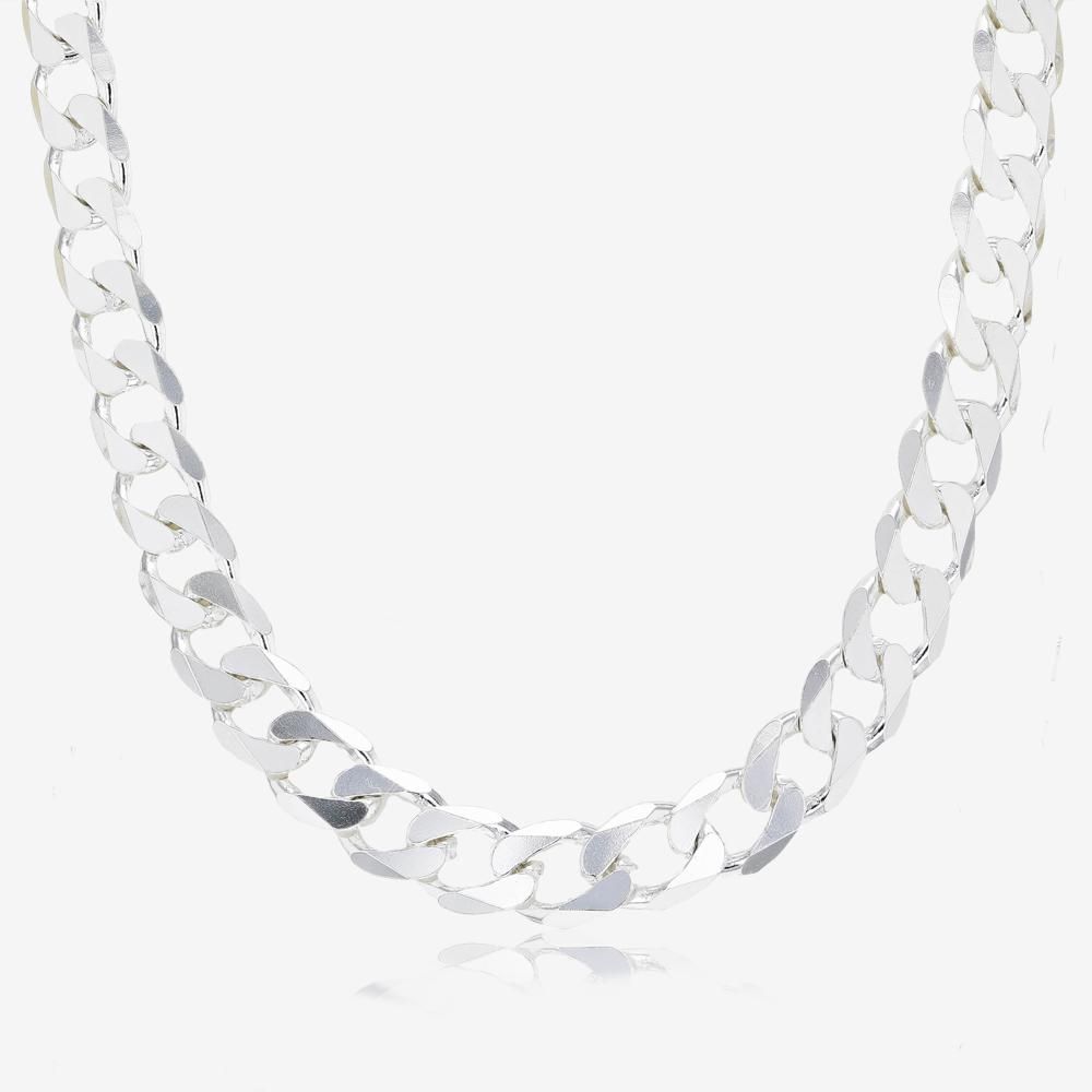 Premium Italian Silver 20" Curb Mens Chain
