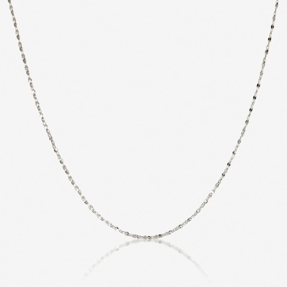 Silver 18" Singapore Style Chain Necklace
