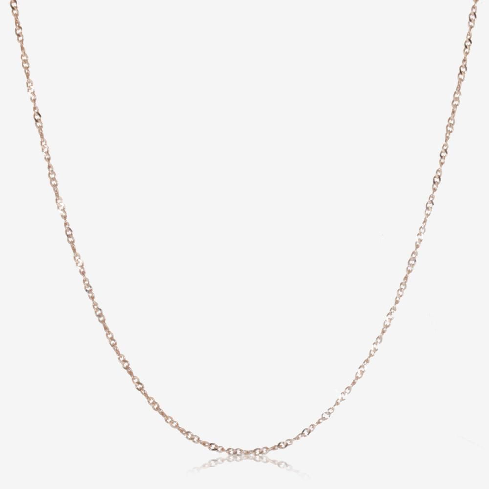 Silver 18" Rose Gold Finish Singapore Style Chain