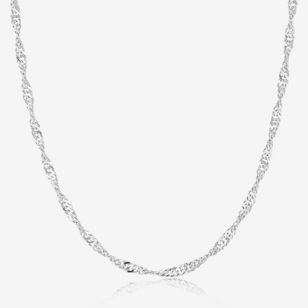 Silver 16" Singapore Style Chain for Her