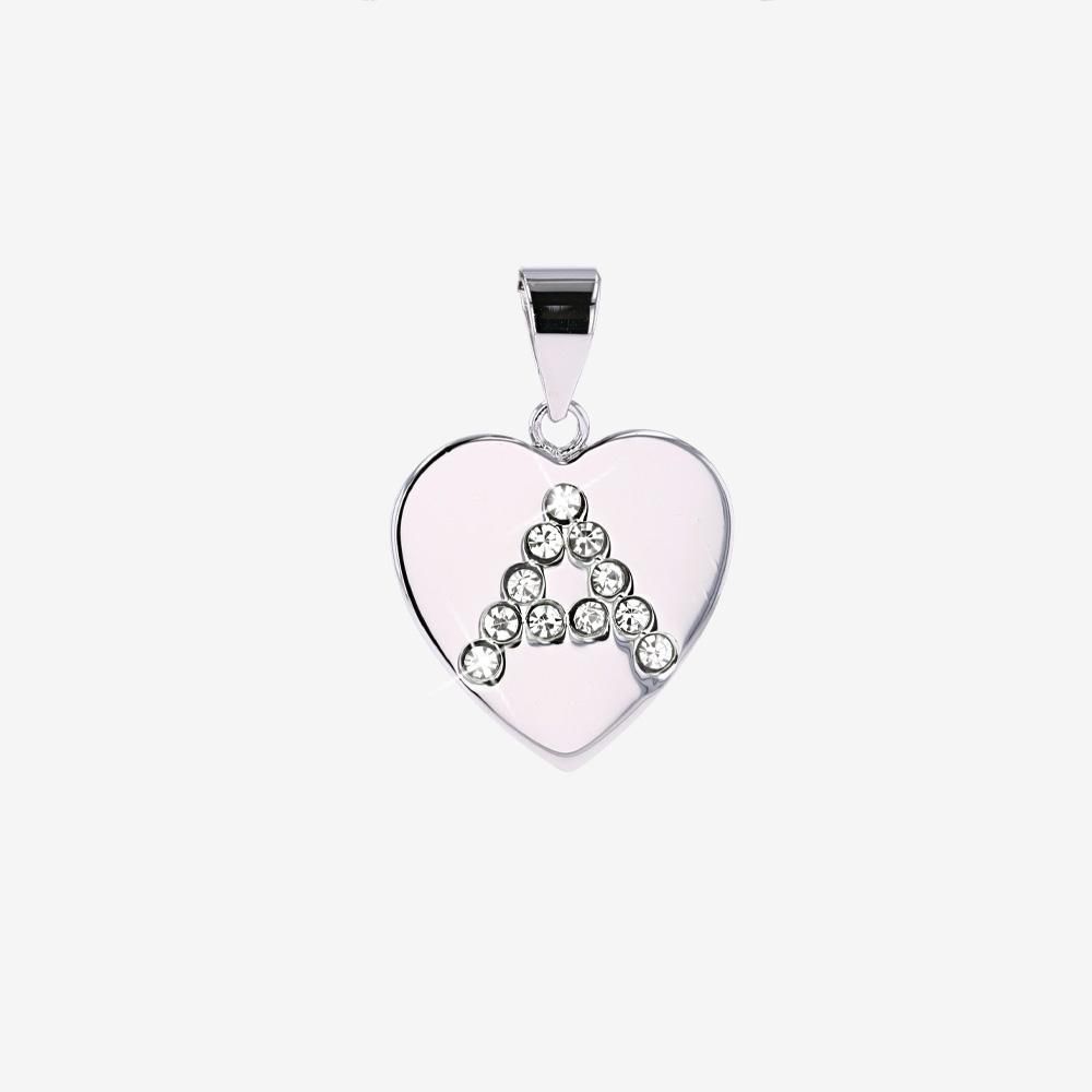 Sterling Silver A Initial Heart Pendant