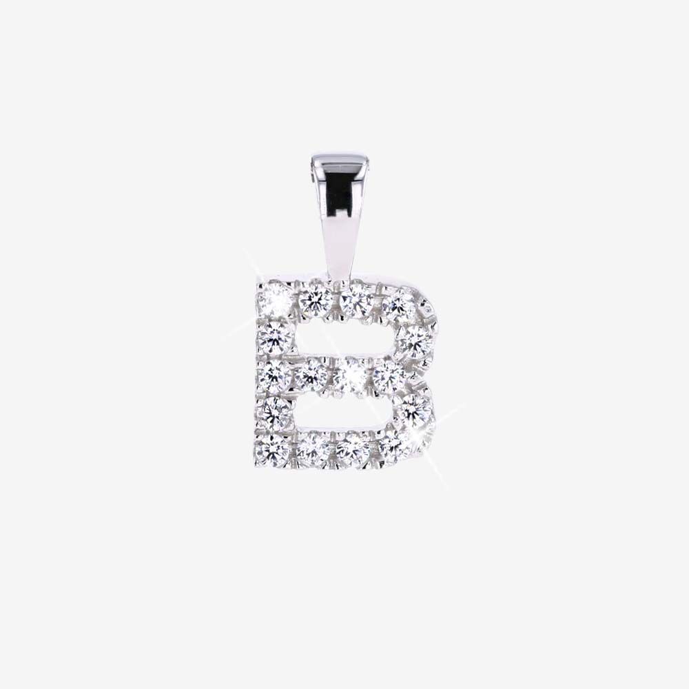 Sterling Silver B Initial Pendant