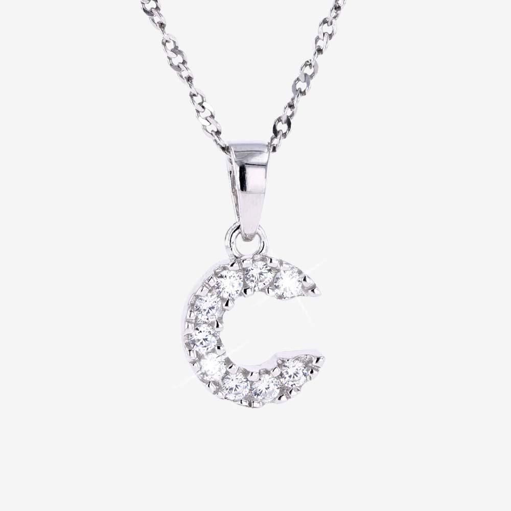 Sterling Silver C Initial Necklace