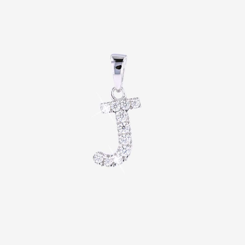 Sterling Silver J Initial Pendant