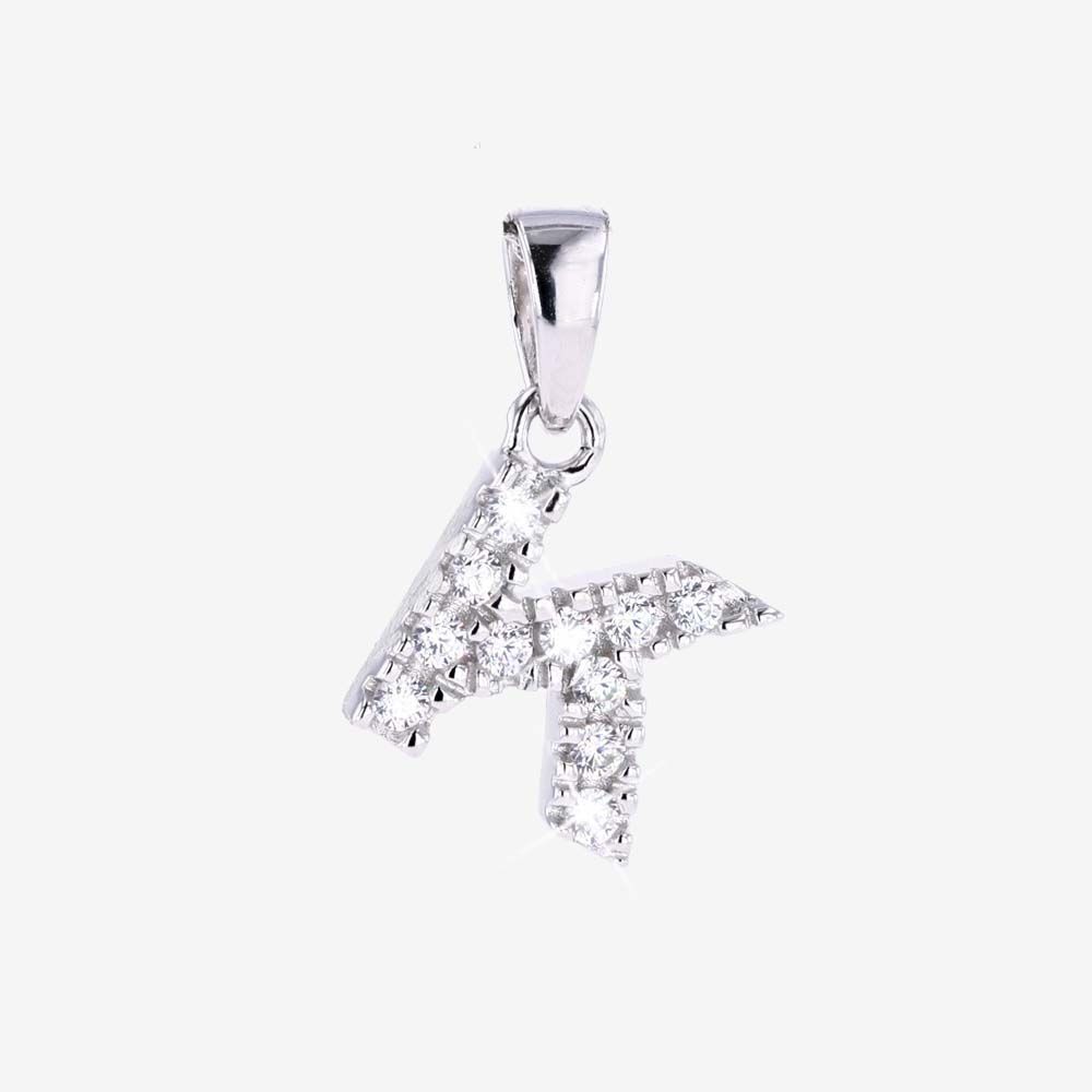Sterling Silver K Initial Pendant