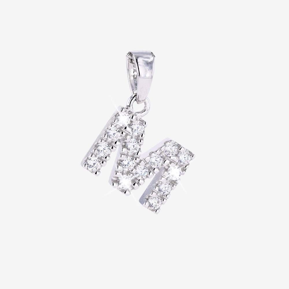 Sterling Silver M Initial Pendant