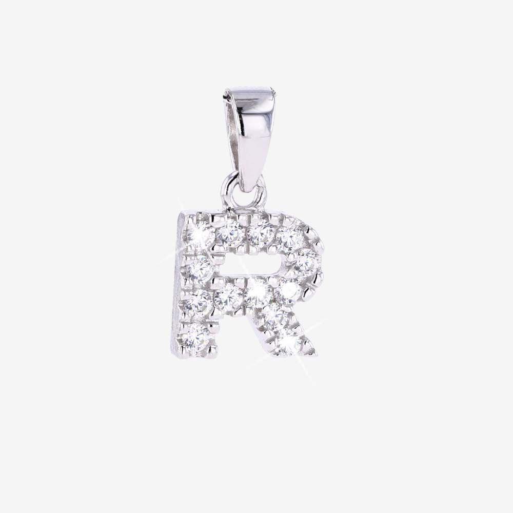 Sterling Silver R Initial Pendant