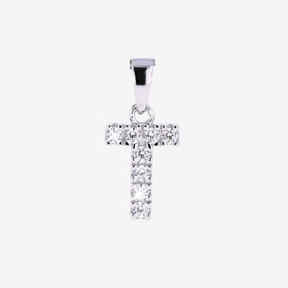 Sterling Silver T Initial Pendant