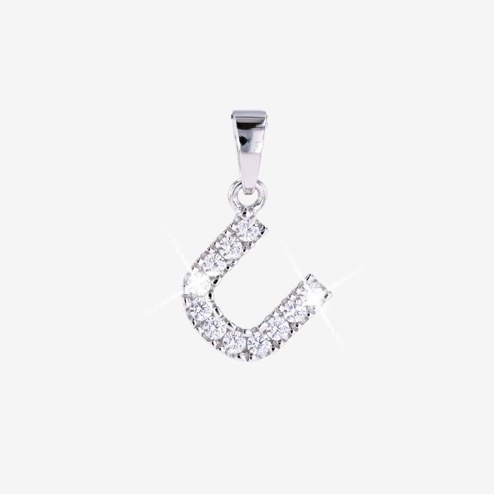 Sterling Silver U Initial Pendant