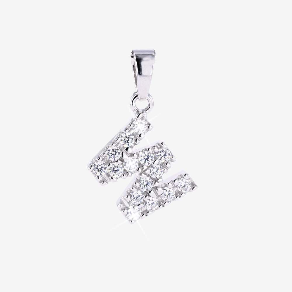 Sterling Silver W Initial Pendant