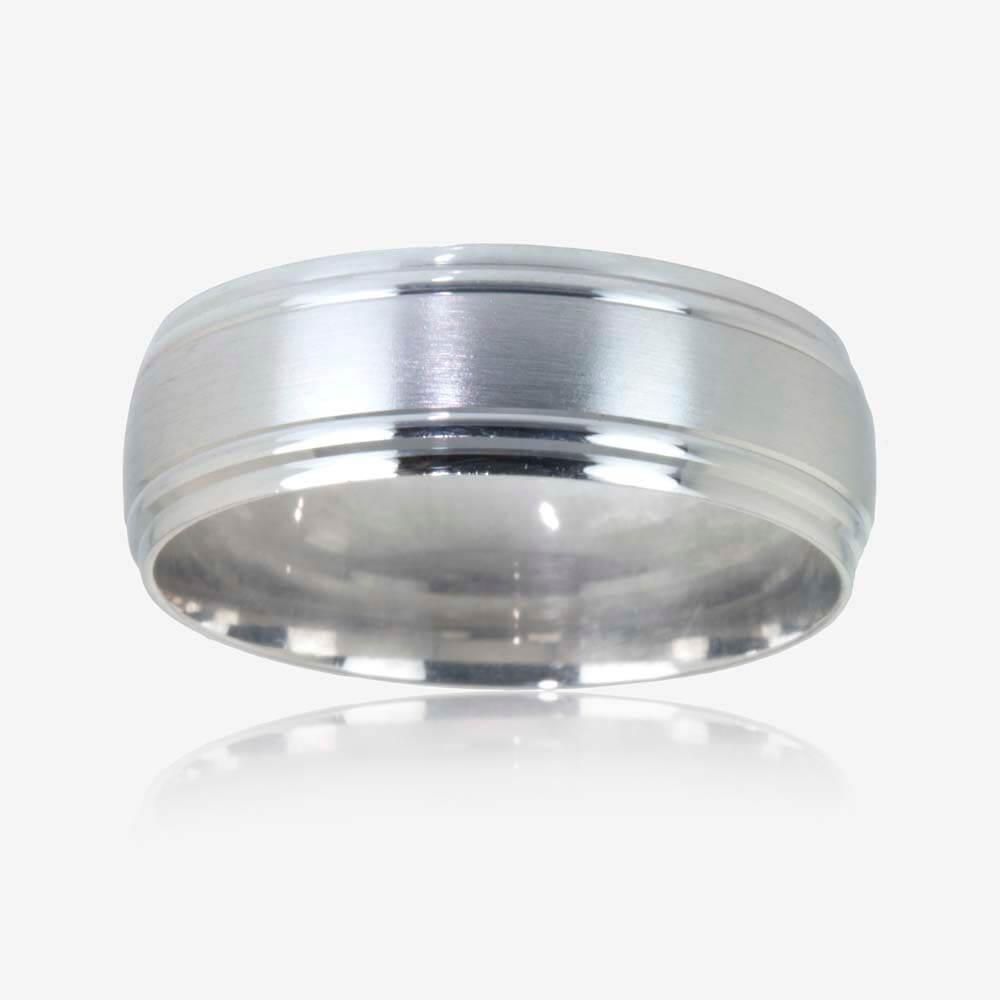 Silver Mens Band Ring 