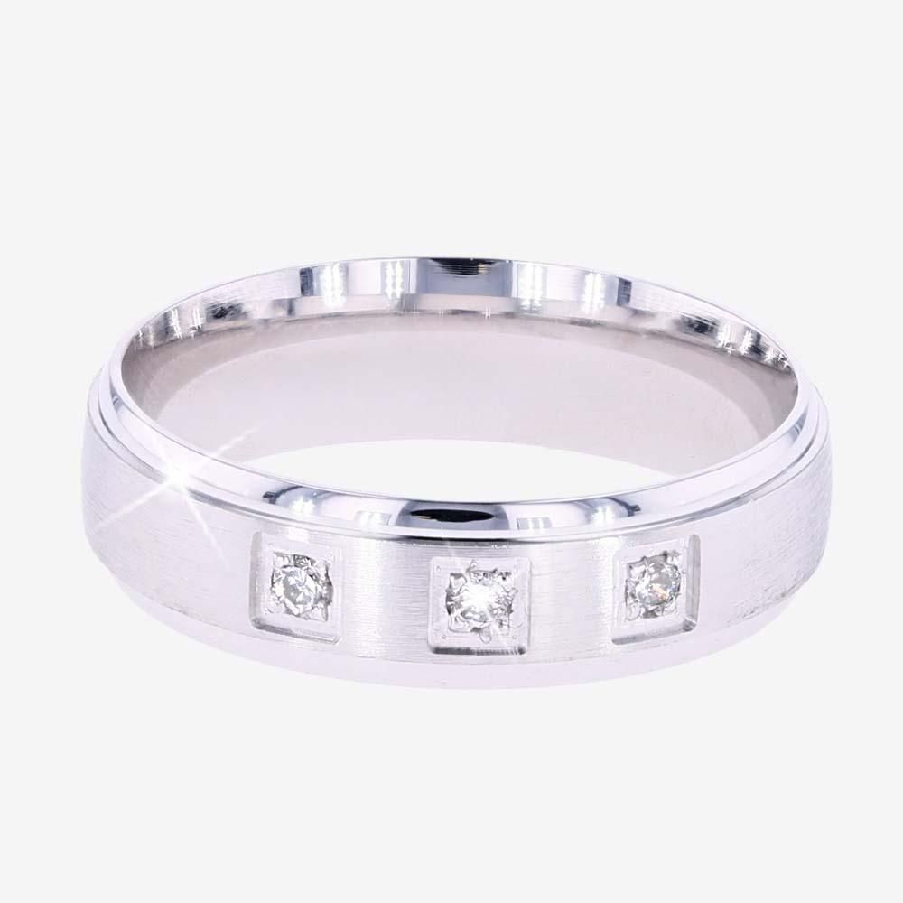 Silver Mens Heavyweight Diamond Band