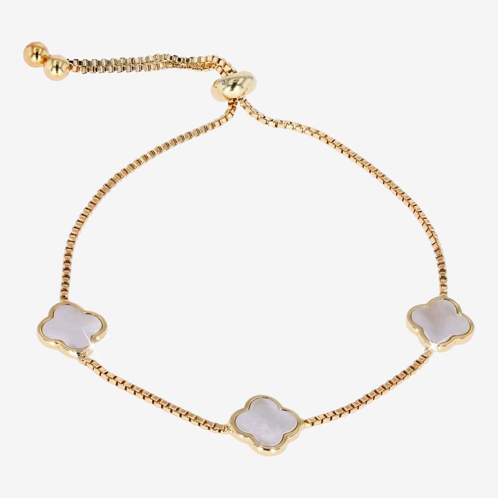 Mother Of Pearl 4 Leaf Clover Friendship Bracelet