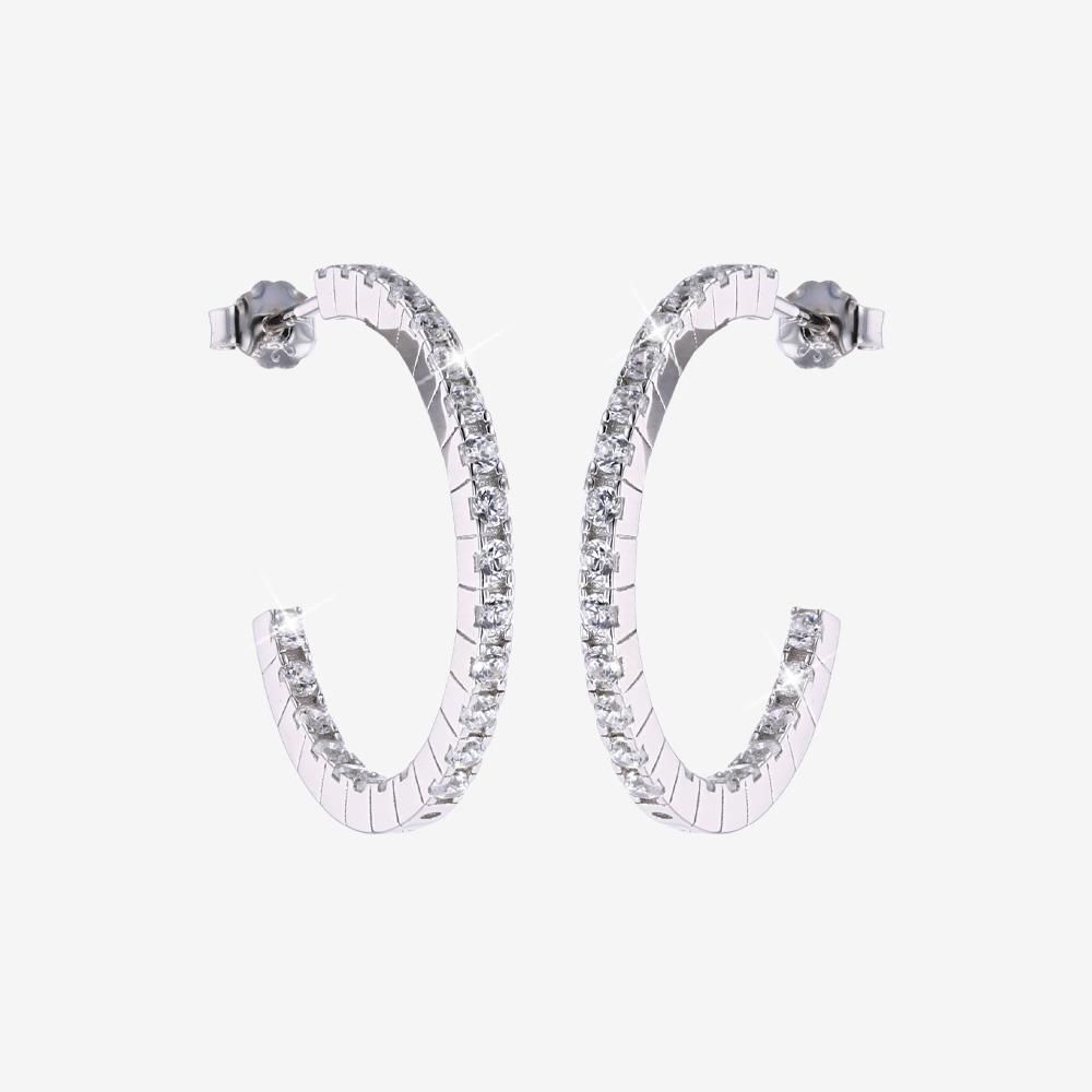 Silver DiamonFlash® Hoops - 25mm