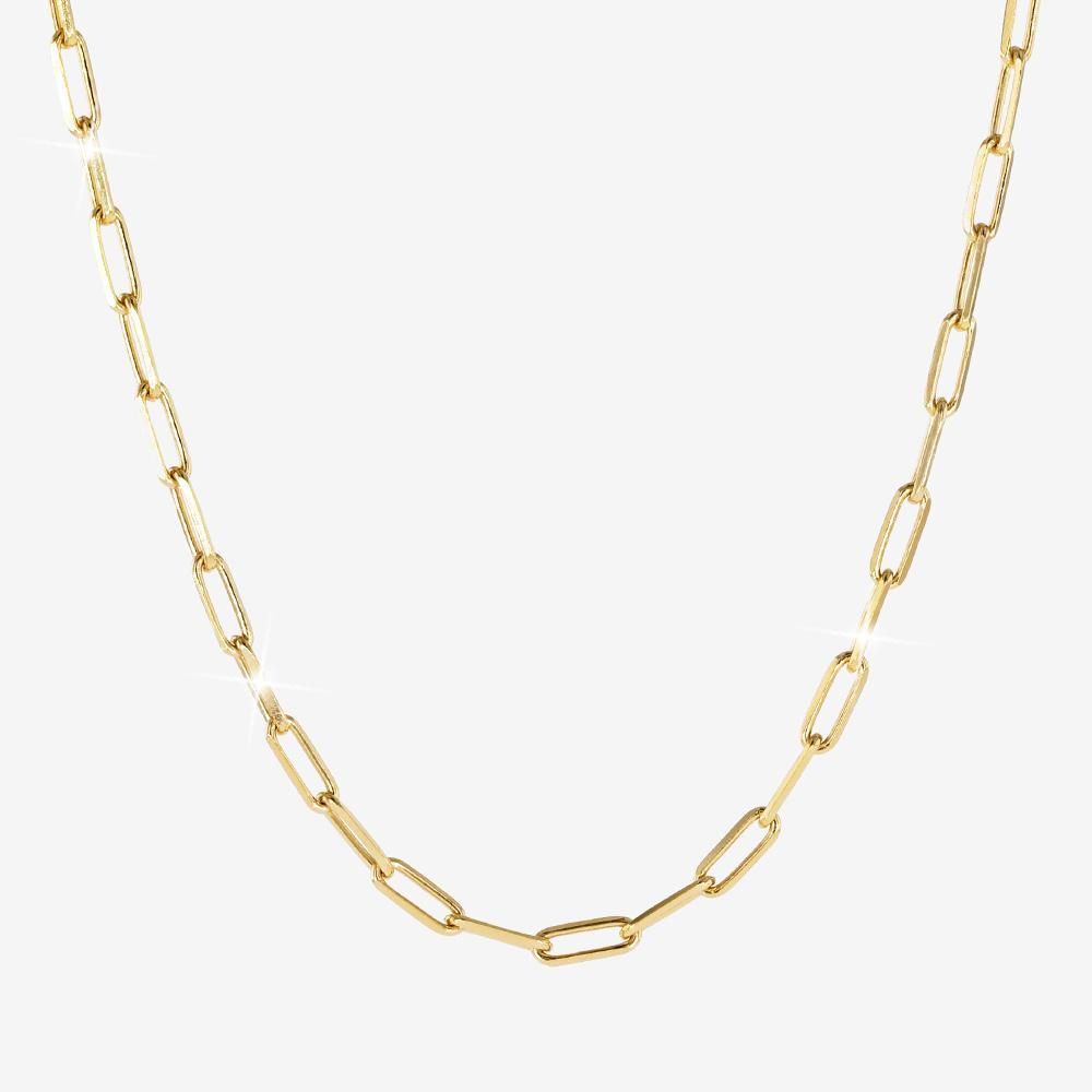 18ct Gold Vermeil on Silver 18" Paper Clip Chain Necklace