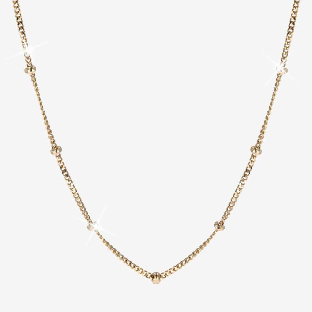 18ct Gold Vermeil on Silver 16" Curb and Bead Chain