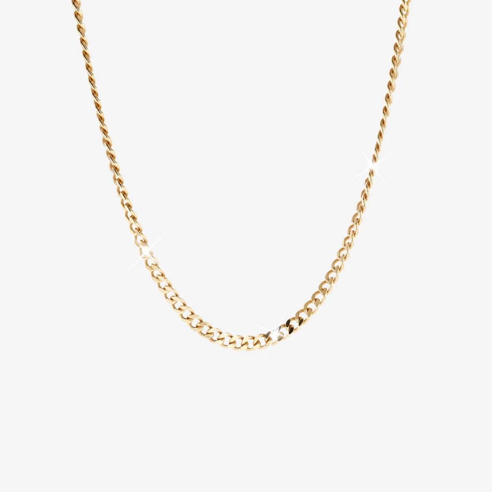 18ct Gold Vermeil on Silver Solid Curb Chain 18"