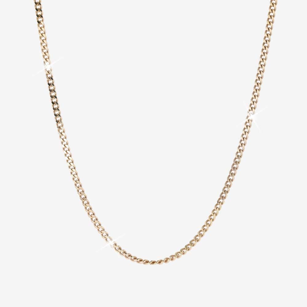 18ct Gold Vermeil on Silver Solid Curb Chain 20"