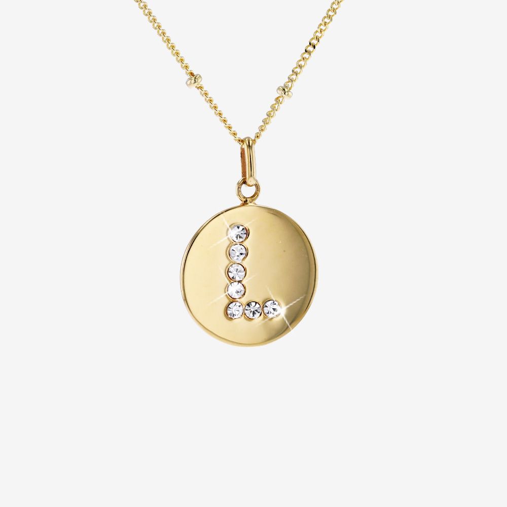 18ct Gold Vermeil On Silver Initial L Necklace