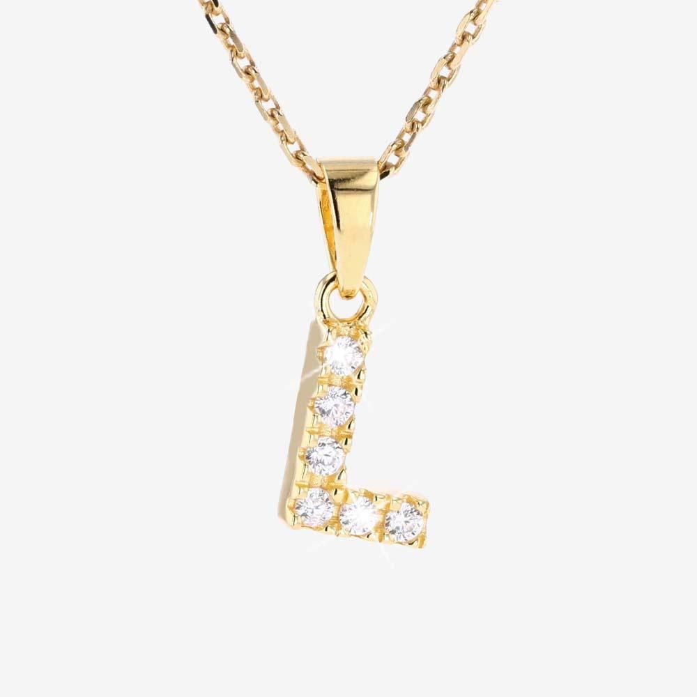 18ct Gold Vermeil On Silver L Initial Necklace