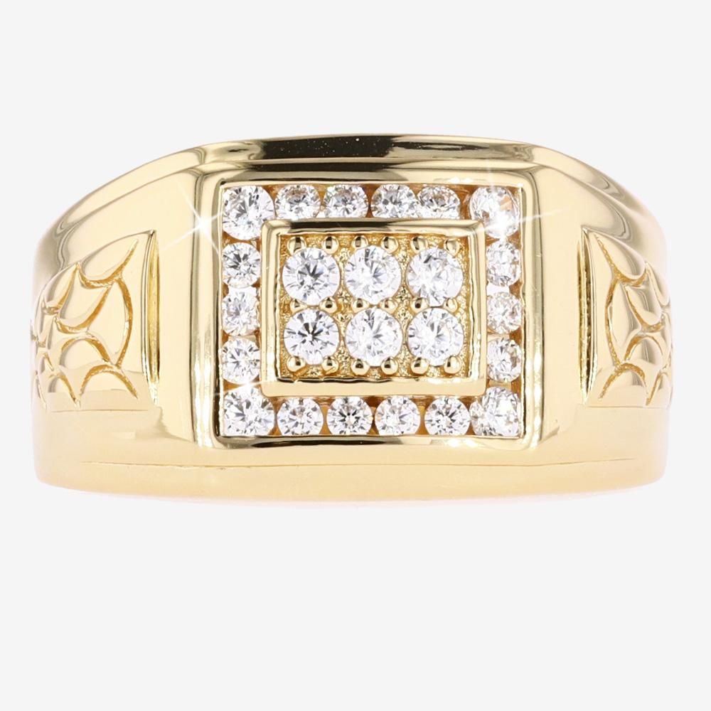 18ct Gold Vermeil on Silver Heavyweight Mens Ring