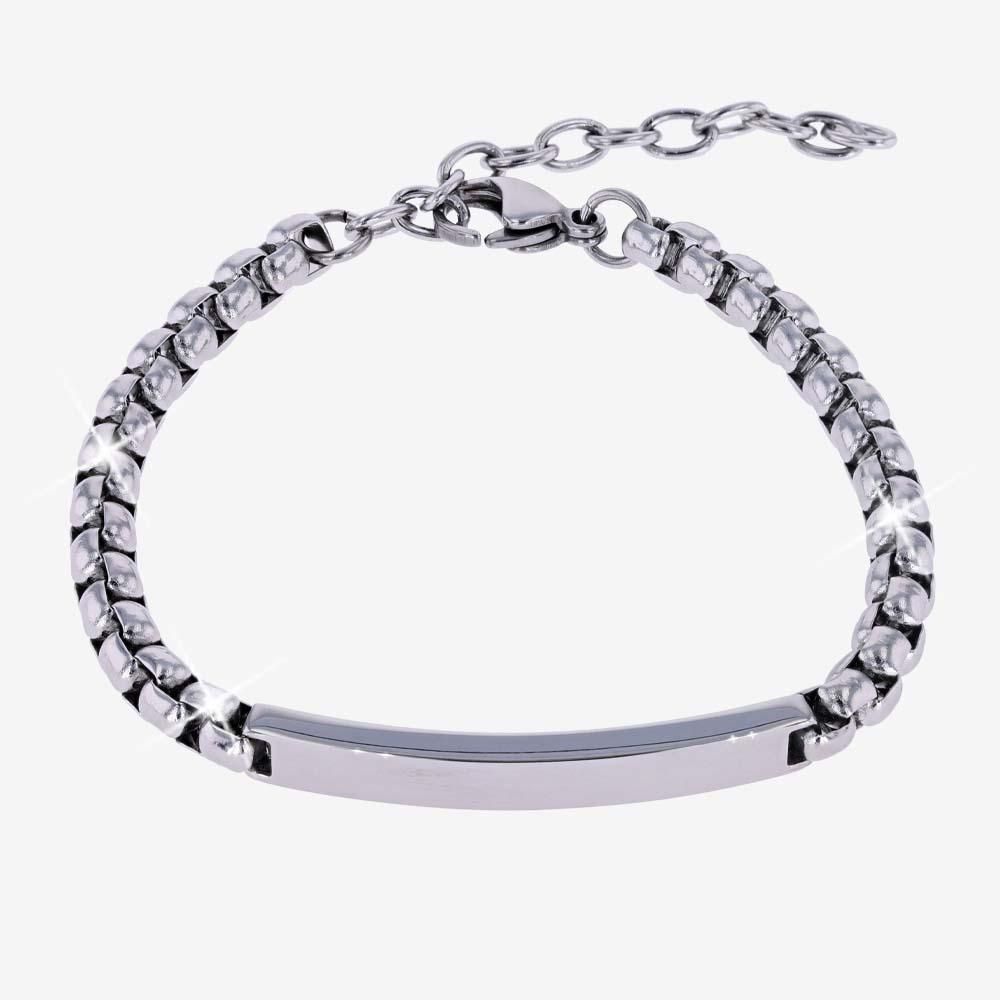 Solid Box Chain ID Bracelet