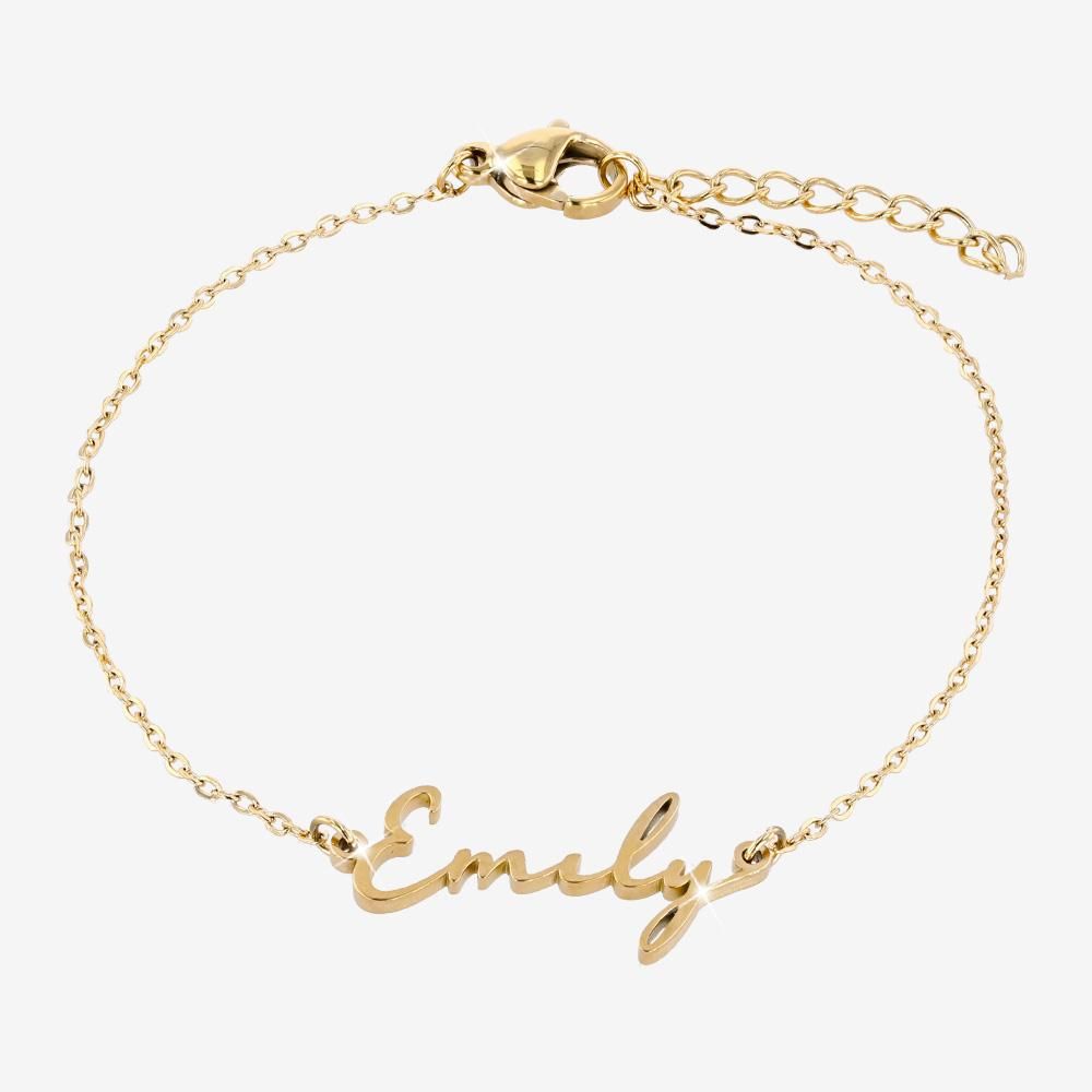 Gold Tone Name Bracelet, Hand Made To Order 