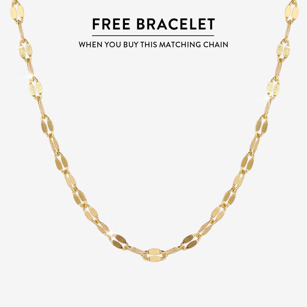 18ct Gold Vermeil on Silver Sparkle Mirror Chain